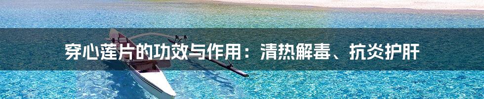 穿心莲片的功效与作用:清热解毒、抗炎护肝