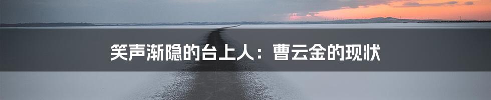 笑声渐隐的台上人：曹云金的现状