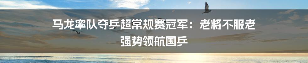 马龙率队夺乒超常规赛冠军:老将不服老 强势领航国乒