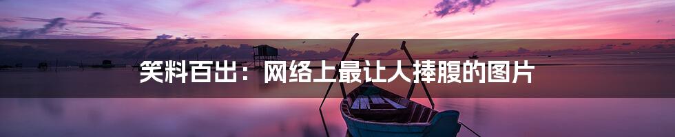笑料百出:网络上最让人捧腹的图片