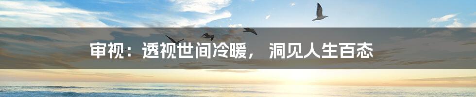审视:透视世间冷暖, 洞见人生百态