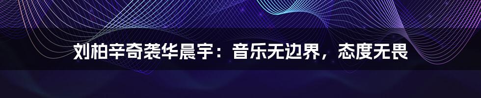 刘柏辛奇袭华晨宇:音乐无边界,态度无畏