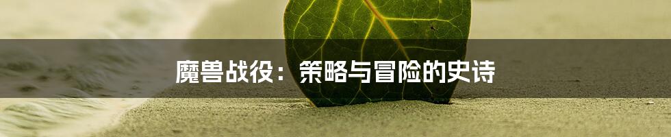 魔兽战役:策略与冒险的史诗