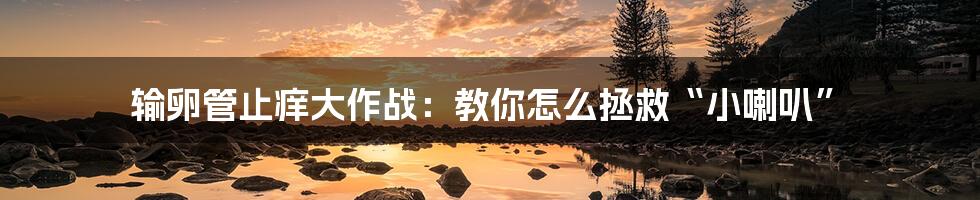 输卵管止痒大作战：教你怎么拯救“小喇叭”