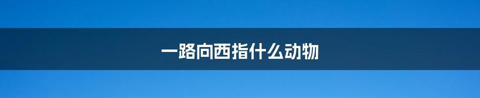 一路向西指什么动物