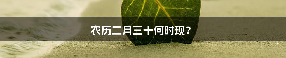 农历二月三十何时现？