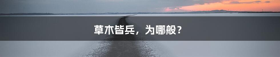 草木皆兵,为哪般?