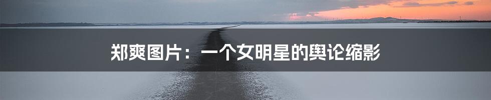 郑爽图片:一个女明星的舆论缩影