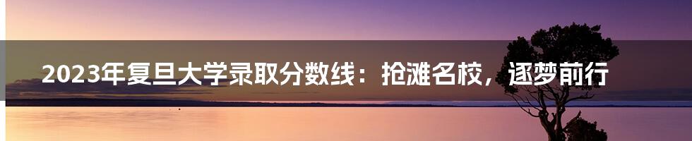 2023年复旦大学录取分数线:抢滩名校,逐梦前行
