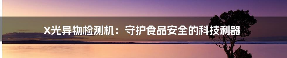 X光异物检测机:守护食品安全的科技利器