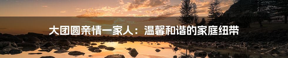 大团圆亲情一家人:温馨和谐的家庭纽带