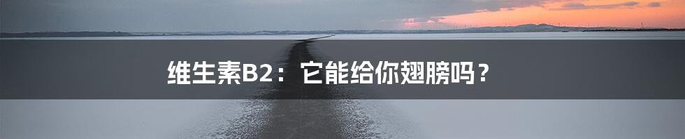 维生素B2:它能给你翅膀吗?