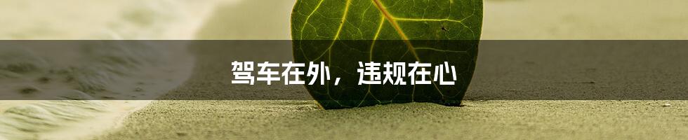 驾车在外,违规在心