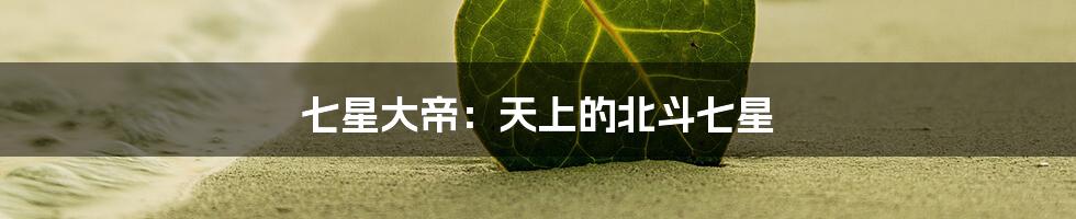 七星大帝:天上的北斗七星