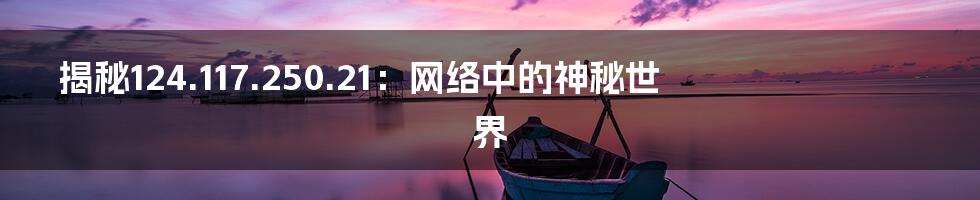 揭秘124.117.250.21：网络中的神秘世界