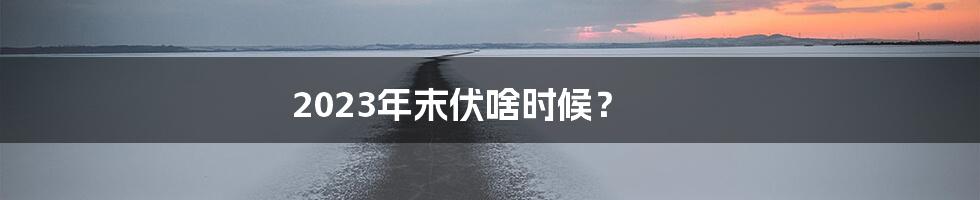 2023年末伏啥时候？