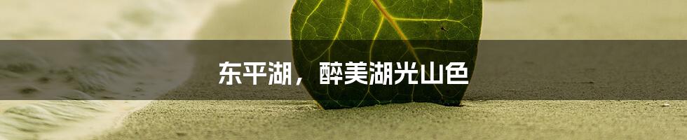 东平湖，醉美湖光山色