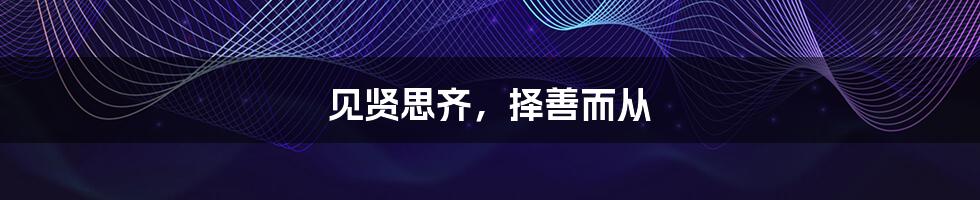 见贤思齐,择善而从