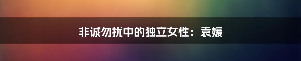 非诚勿扰中的独立女性:袁媛