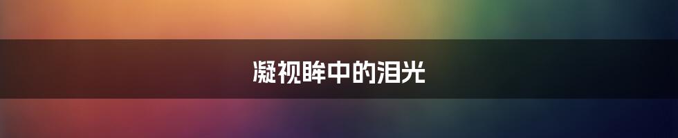 凝视眸中的泪光