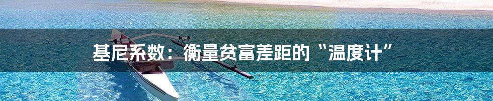 基尼系数:衡量贫富差距的“温度计”