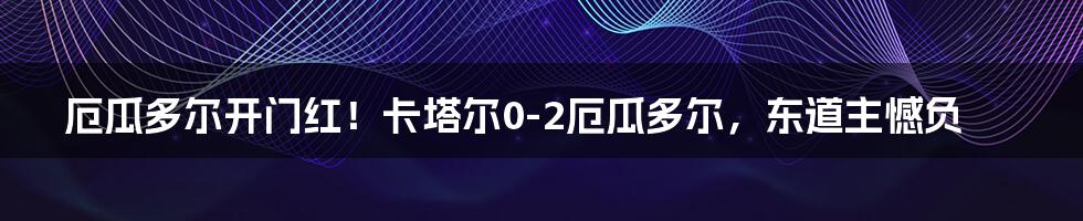 厄瓜多尔开门红！卡塔尔0-2厄瓜多尔，东道主憾负