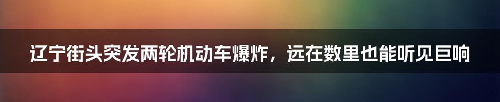 辽宁街头突发两轮机动车爆炸，远在数里也能听见巨响
