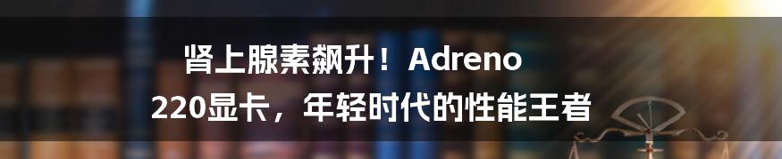 肾上腺素飙升!Adreno 220显卡,年轻时代的性能王者