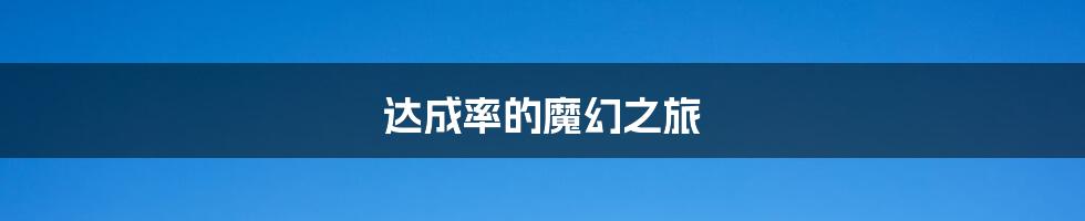 达成率的魔幻之旅
