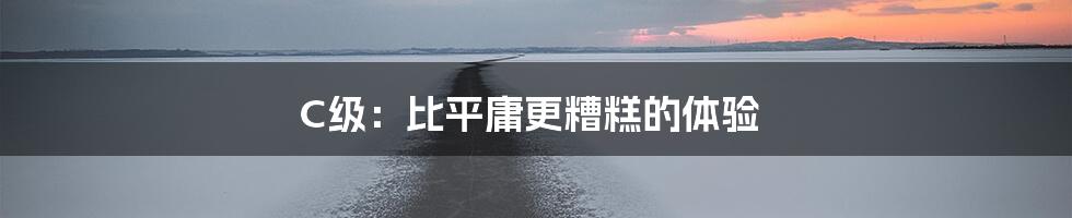 C级:比平庸更糟糕的体验
