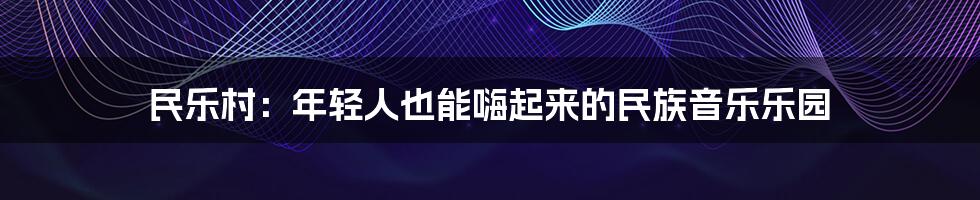 民乐村:年轻人也能嗨起来的民族音乐乐园