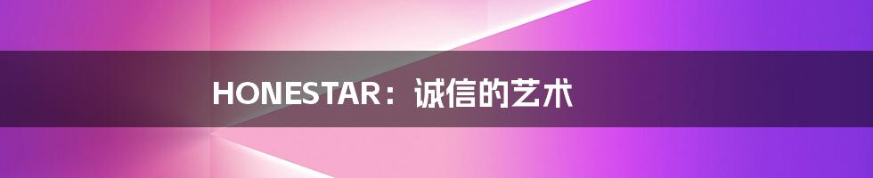 HONESTAR:诚信的艺术