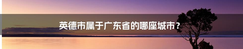 英德市属于广东省的哪座城市?