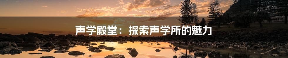 声学殿堂：探索声学所的魅力