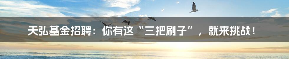 天弘基金招聘:你有这“三把刷子”,就来挑战!