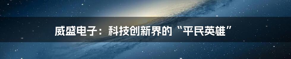 威盛电子：科技创新界的“平民英雄”