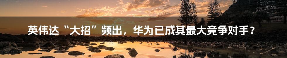 英伟达“大招”频出,华为已成其最大竞争对手?