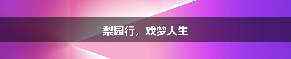 梨园行，戏梦人生