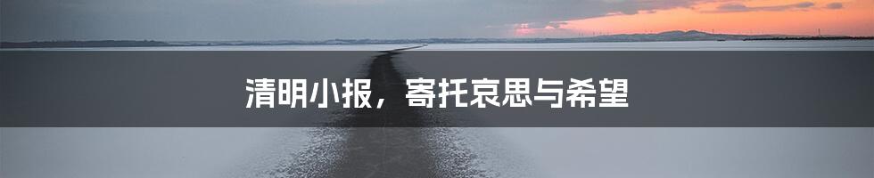 清明小报,寄托哀思与希望