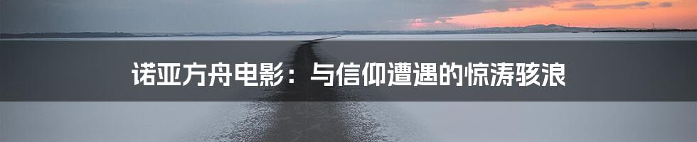 诺亚方舟电影:与信仰遭遇的惊涛骇浪
