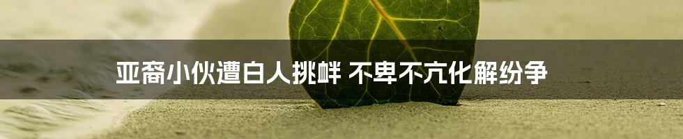 亚裔小伙遭白人挑衅 不卑不亢化解纷争