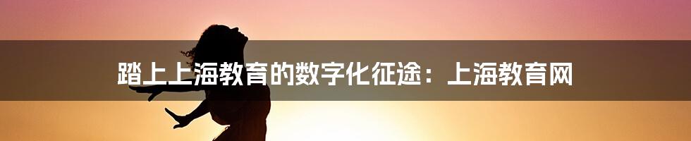 踏上上海教育的数字化征途:上海教育网