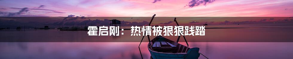霍启刚:热情被狠狠践踏