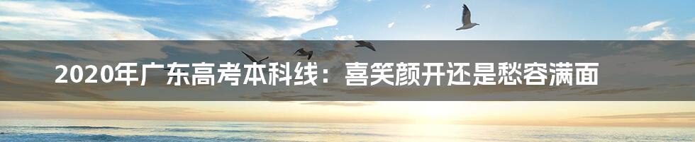 2020年广东高考本科线:喜笑颜开还是愁容满面