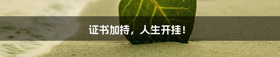 证书加持,人生开挂!