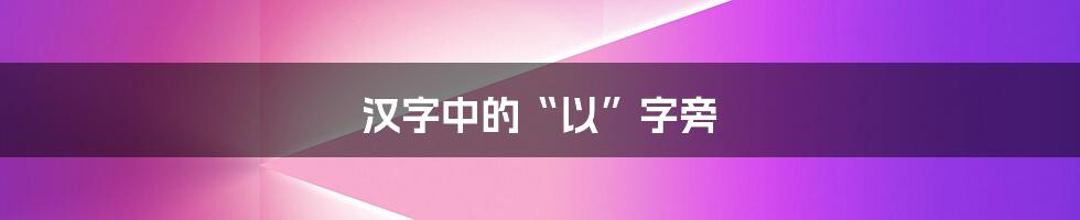 汉字中的“以”字旁