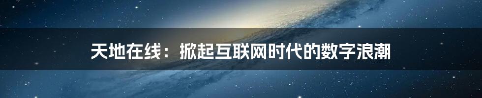 天地在线：掀起互联网时代的数字浪潮