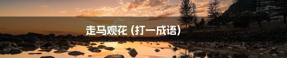 走马观花 (打一成语)