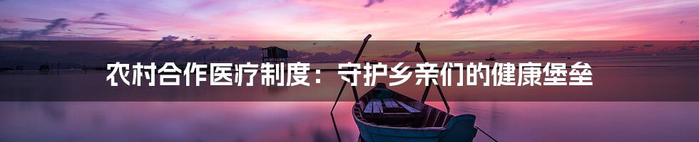 农村合作医疗制度：守护乡亲们的健康堡垒