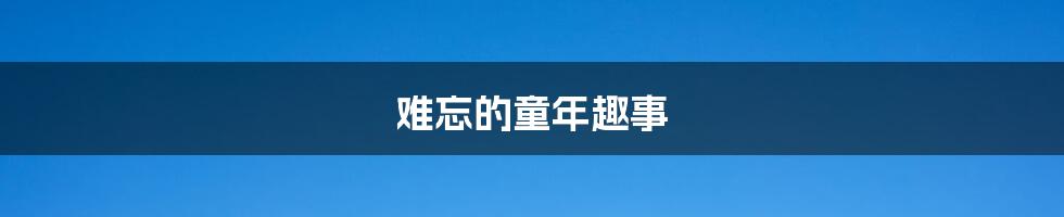 难忘的童年趣事